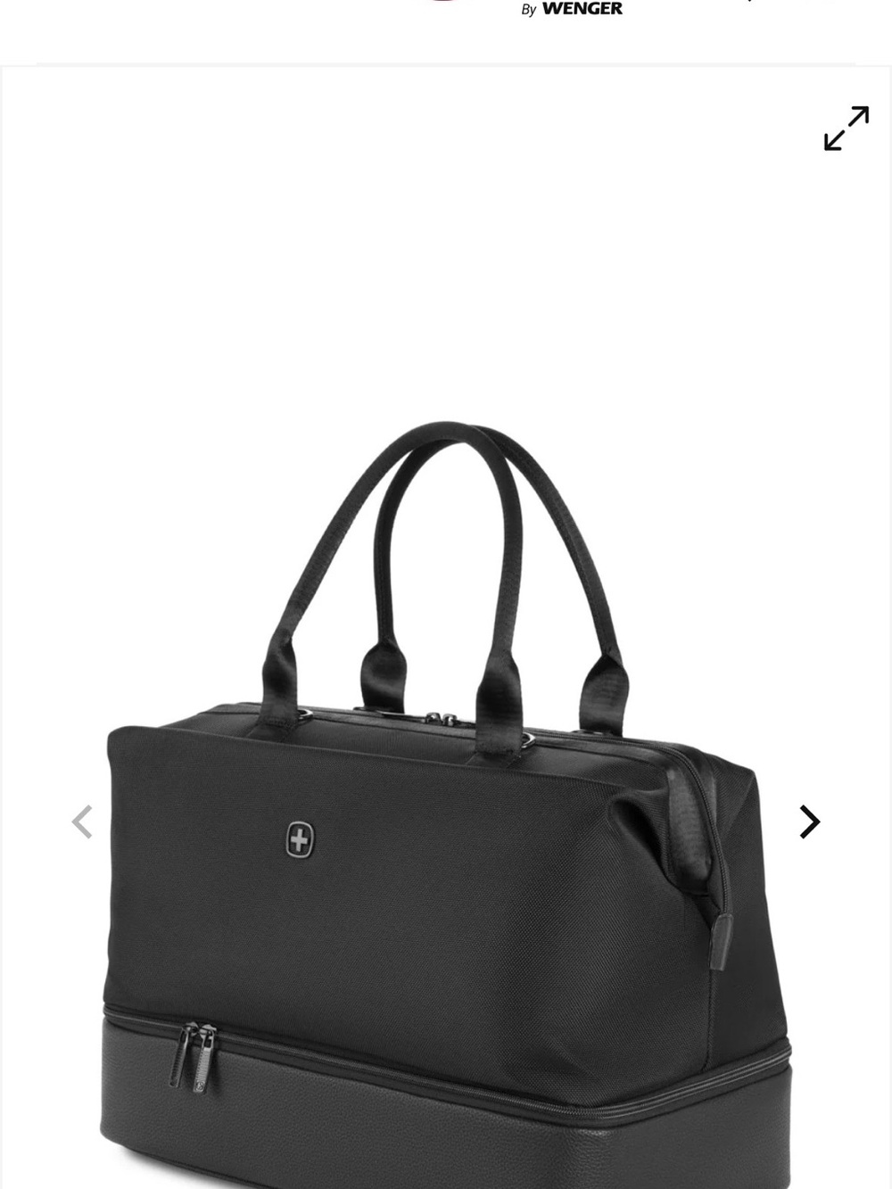 SwissGear Black weekender Travel tote with Dual Top Handles